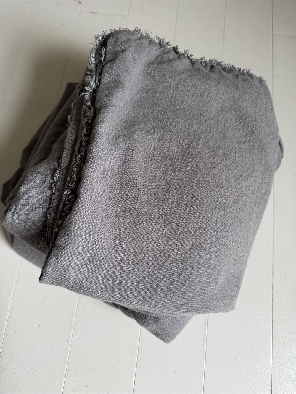 Casaluna Gray Frayed-Edge Duvet Cover